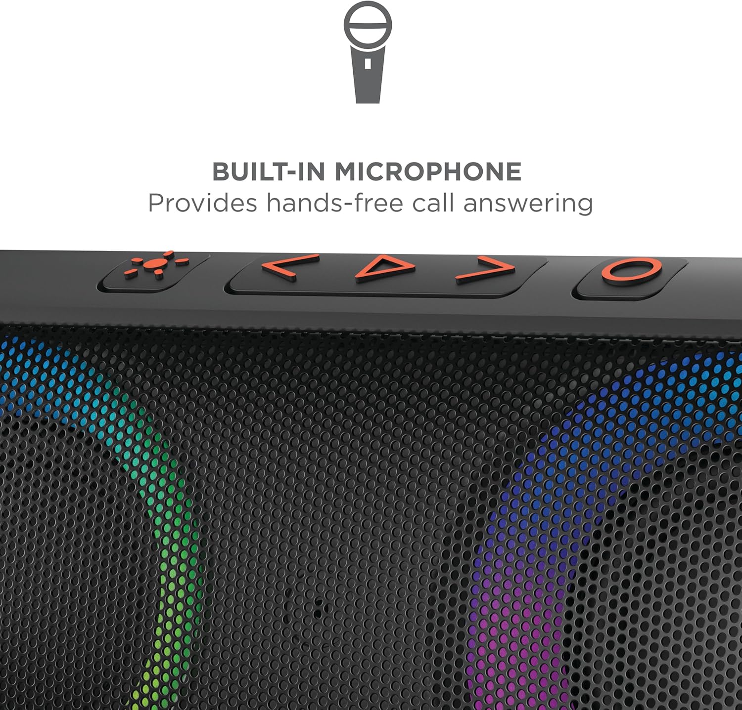 Ion Audio Uber Boom - Water resistant Portable Bluetooth Speaker with Party Lights, Built-in Microphone and Stereo-Link (Renewed)